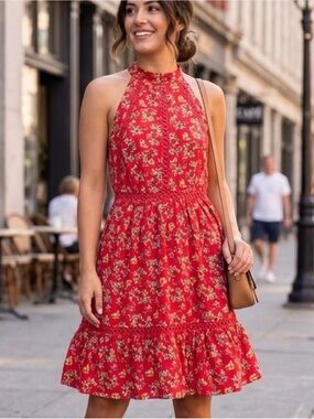 Sunday Mi Amor Red Halter Dress